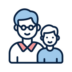 A modern icon of father and son, fatherhood vector design