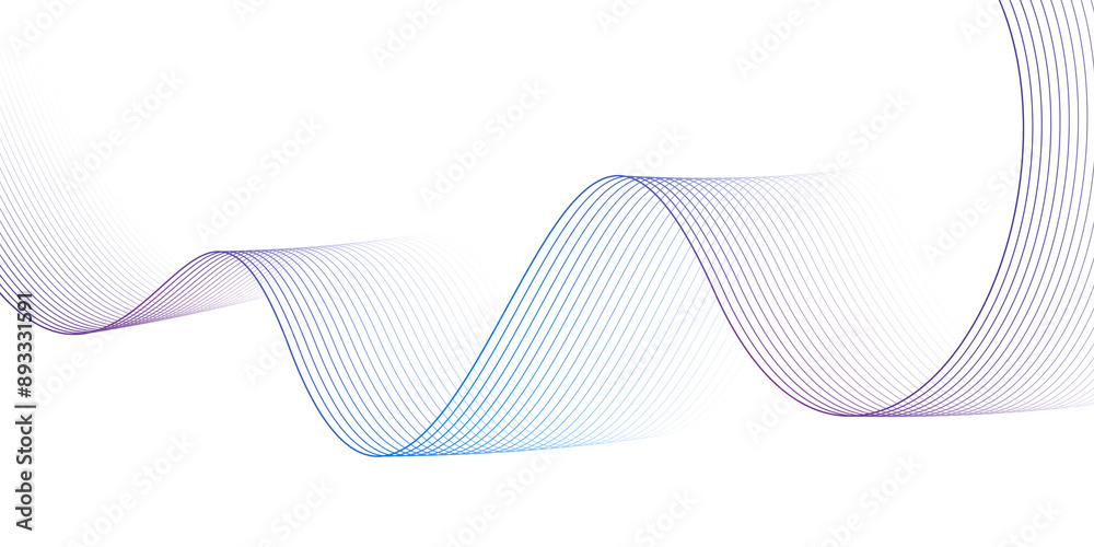 Aufkleber modern abstract glowing wave lines on dark background. smooth curved wave line. dynamic flowing wave