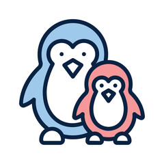 Have a look at creatively crafted father penguin icon, premium vector