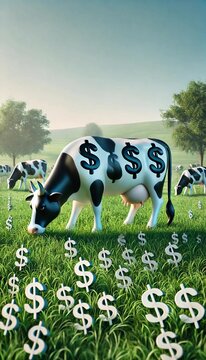 "Cash Cow in a Field of Dollar Signs