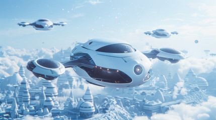 ドローンがたくさん飛ぶ空