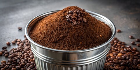 It lies processed ground coffee in trash Generative By AI