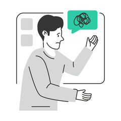 Mental Health character illustration with line style, perfect for user interface project