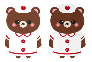 Nurse Bear Cute Nurse Bear Cartoon illustration Animal Nurse Cartoon