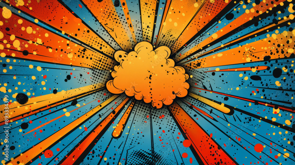 Fototapete typography design a blank colorful pop art background.generative ai