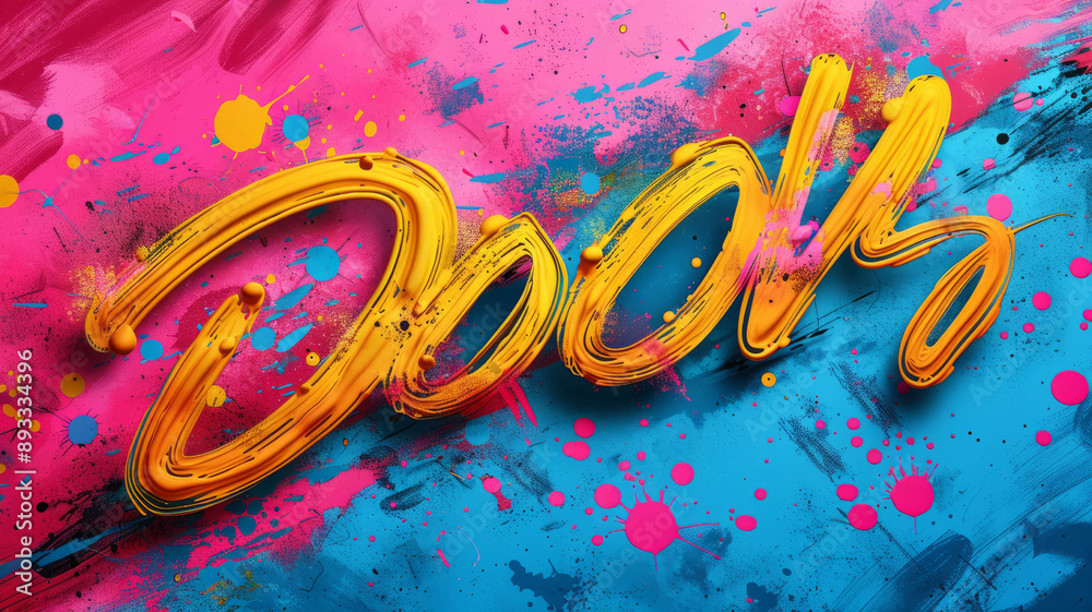 Fototapete typography design a blank colorful pop art background.generative ai