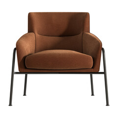 Modern textile sofa on isolated white background. Furniture for modern interior, minimalist design.