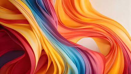 Naklejka premium abstract colorful wavy layered paper background, colorful abstract psychedelic liquid and fluid background pattern, Abstract colorful background, Rainbow blurred texture, bright Abstract watercolor