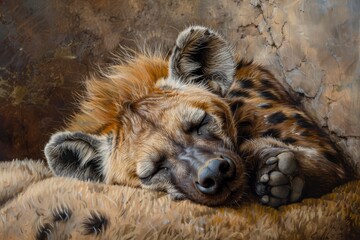 Naklejka premium Sleeping Hyena