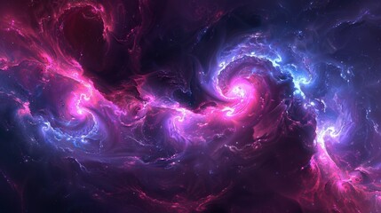 Abstract Neon Fractal Wallpaper with Space Theme