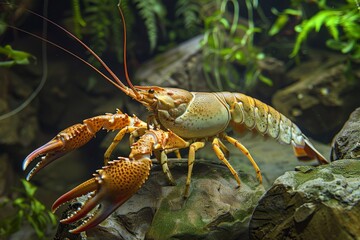 White-clawed crayfish, Austropotamobius pallipes, male, captive from River