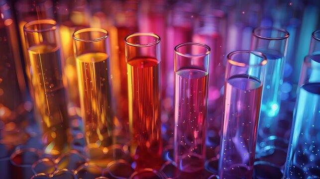A collection of test tubes with chemical reagents, each of which is fraught with mystery and the possibility of discovery.