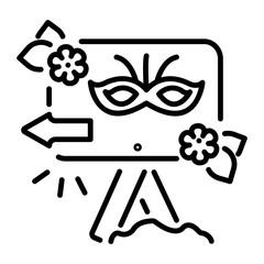 A linear icon of carnival sign