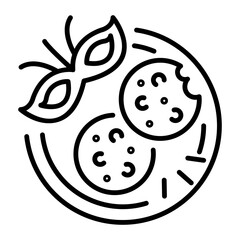 A linear icon of carnival cookies plate