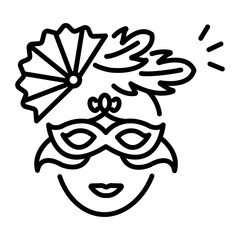 A beautiful celebration mas, line style icon