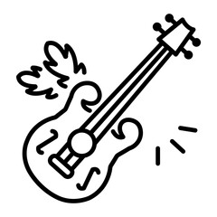 A linear style icon of guitar