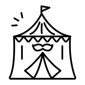 recommend clip art: A circus tent icon in linear style