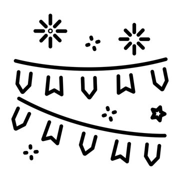 black bunting garland festive celebration clip art preview