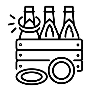 An outline style icon of ring toss game