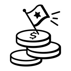 A doodle style icon of money mission  
