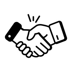 Obraz premium A hand drawn icon of handshake 