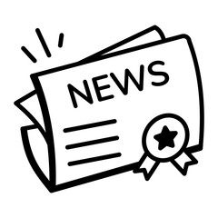 A doodle style icon of success news 