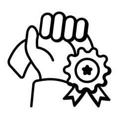 A sketchy style icon of champion award 