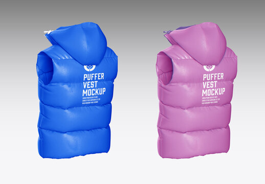 Nylon Men's Down Vest Mockup