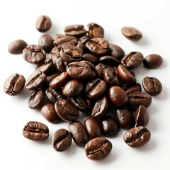 Obraz premium set of fresh roasted coffee beans isolated on white background