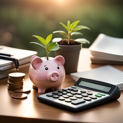 Concetto di investimento in green economy, investire nell'economia verde e circolare, guadagnare e risparmiare energia