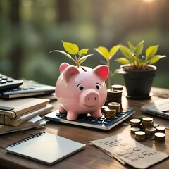 Concetto di investimento in green economy, investire nell'economia verde e circolare, guadagnare e risparmiare energia