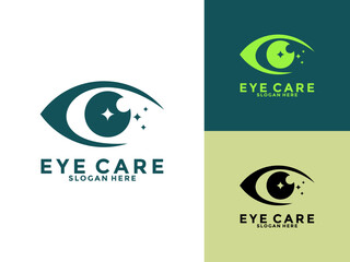Creative Care Eye Concept Logo Design Template, modern Eye Vision logo vector