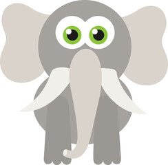 Adorable elephant with green eyes