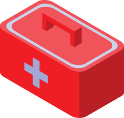 Red first aid kit for medical emergencies, showcasing the concept of healthcare and first aid preparedness