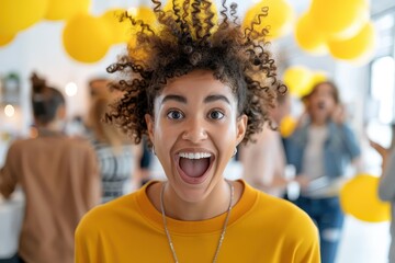 Enthusiastic Consumer at Product Launch Event