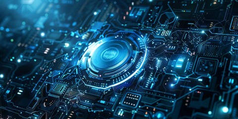 A visual representation of a futuristic cyber tunnel with digital data speeding towards a bright light at the end.