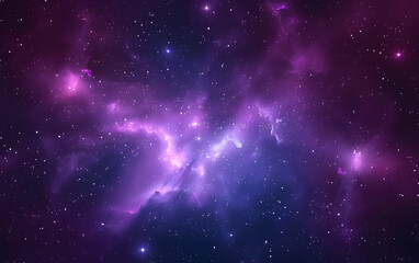 Cosmos background. Realistic purple galaxy with shining stars. Fantasy universe with constellation. Color milky way. Beautiful nebula wallpaper. Vector illustration.