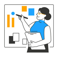 Business character illustration with line style, perfect for user interface project