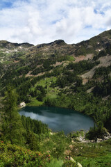 Lake Varnio, an artificial reservoir located above Fontainemore in the Aosta valley