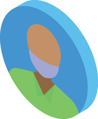 Isometric portrait of a young man wearing a protective mask