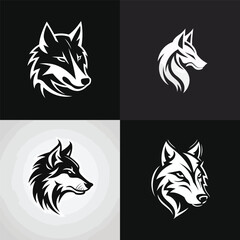 Abstract wolf head logo design vector illustration