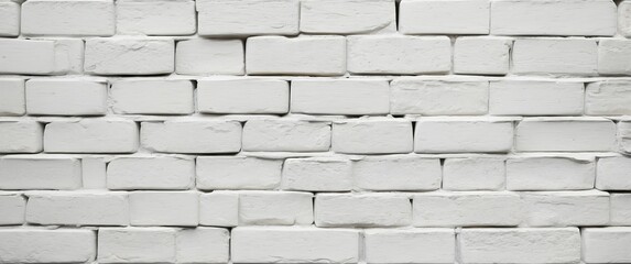 Obraz premium A pristine white brick wall, showcasing a clean and minimalist aesthetic, ideal for modern decor or renovation projects.