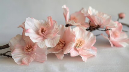 Faux pink flowers, home decor