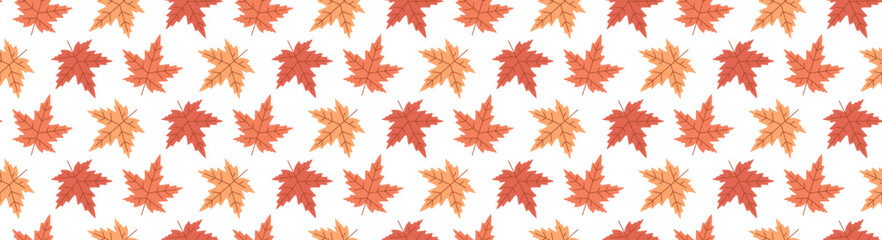 Autumn leaf pattern. Maple leaves print. Fall season plants ornament.