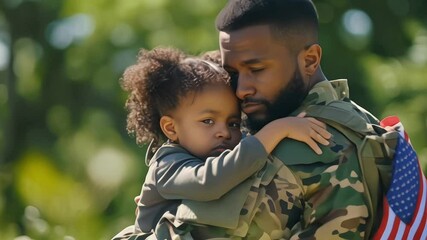 Affectionate military reunion between father and daughter - Powered by Adobe