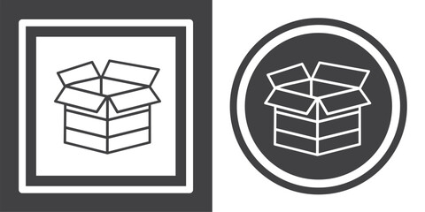 Vector. Cardboard symbol. Black and white icon symbol design in flat.