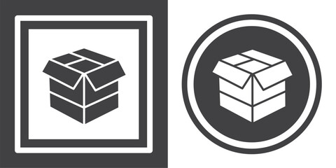 Vector. Cardboard symbol. Black and white icon symbol design in flat.