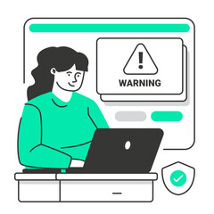 Cyber Security character illustration with line style, perfect for user interface project