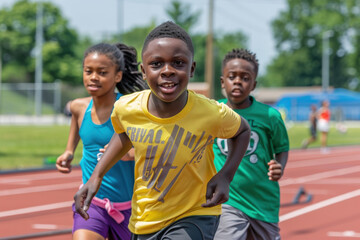 Obraz premium Children Running Track Race 