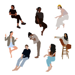 8 silhouettes silhouettes of women in routine
